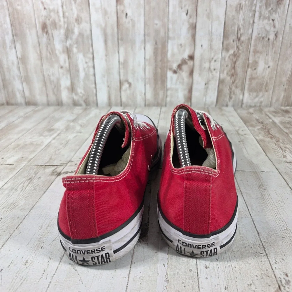 Converse Chuck Taylor All Star Low Top Red Canvas Sneakers Womens 10 Mens 8 - Picture 4 of 7